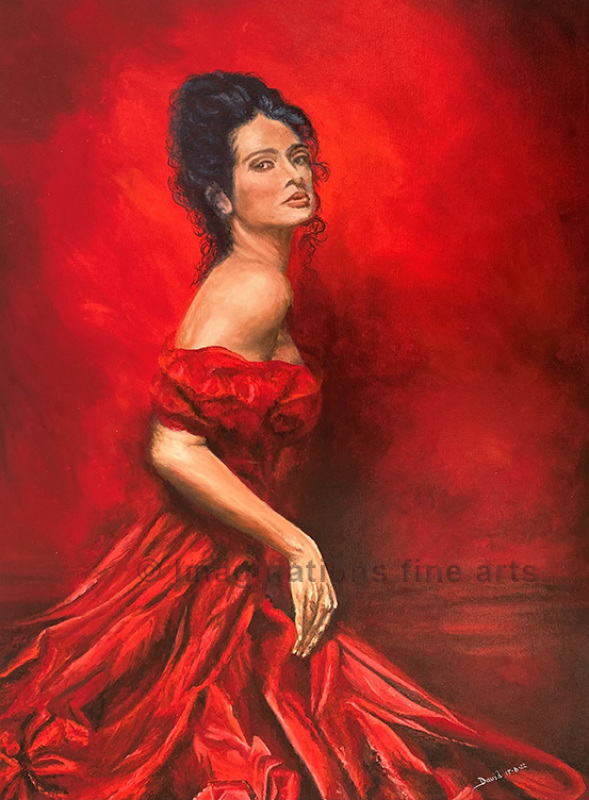 Lady in Red dress by David Hutton