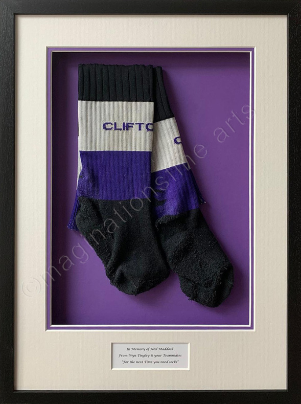 Old Rugby socks framed