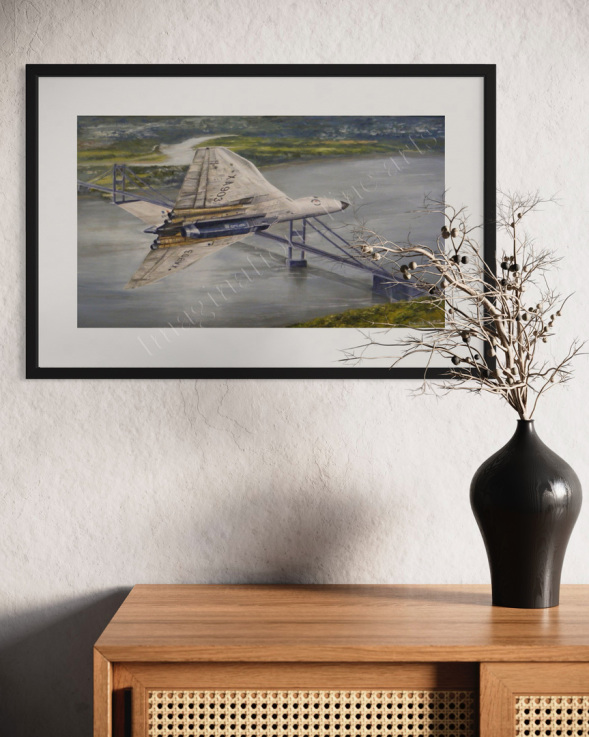 Vulcan Bomber XA903 Giclee double mounted print taken from an original oil painting by the artist David Hutton