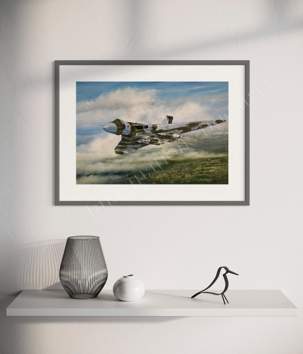 Vulcan Bomber Giclee double mounted print by the artist David Hutton