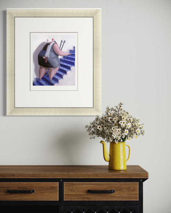Sarah-Jane Szikora, up the wooden hill. Limited edition Giclee Print mounted and framede