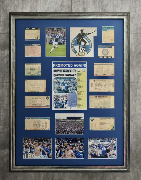 Imaginations fine arts. Rovers collecton of memorabilia multi mounted and framed