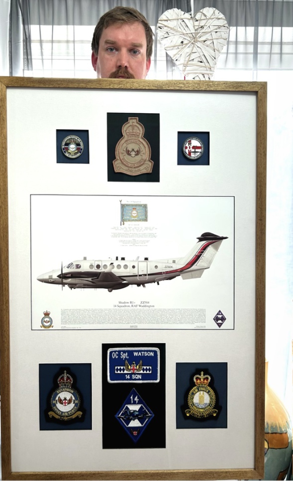 Imaginations fine arts. Mounted memorabilia with print. Badges and coins