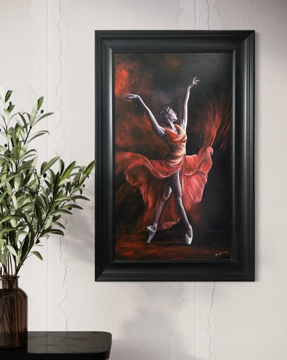 Imaginations fine arts. Framed Original oil painting on canvas by the artist David Hutton.