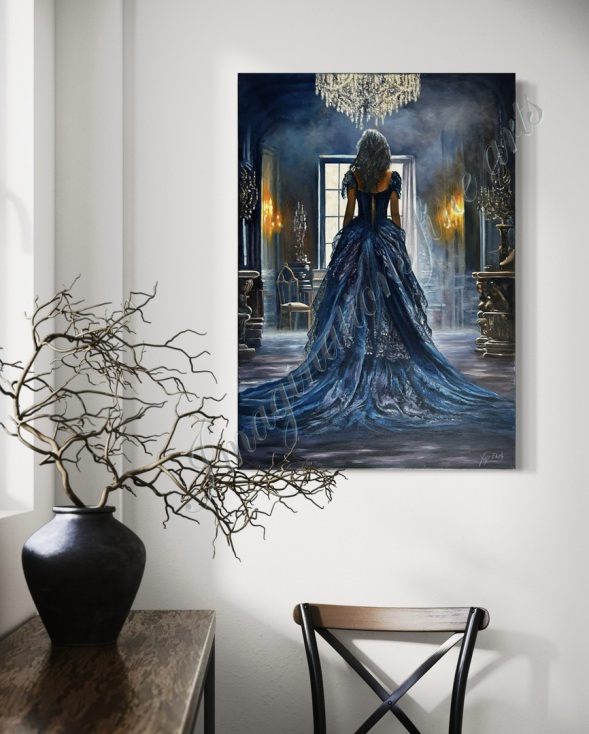 Imaginations fine arts. Indigo. A original oil painting on canvas by the artist David Hutton