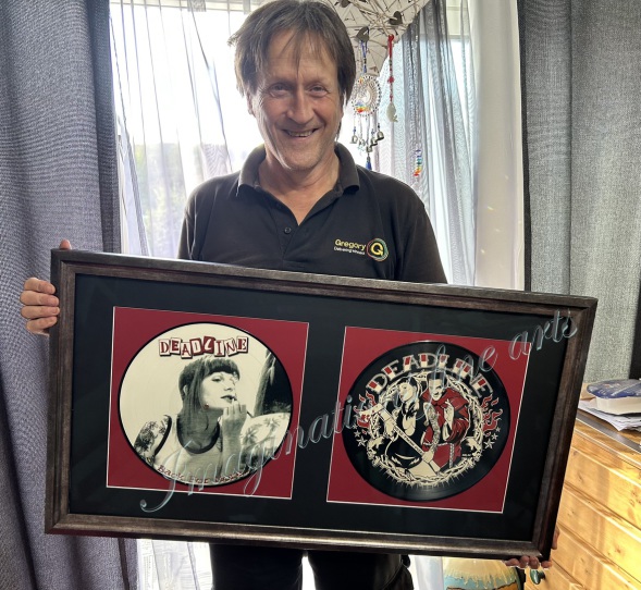 Imaginations fine arts. Happy customer with framed LP's